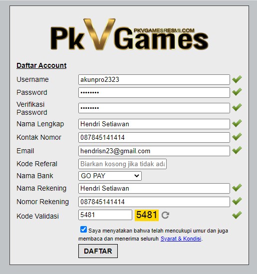 daftar pkv games resmi indonesia 2020